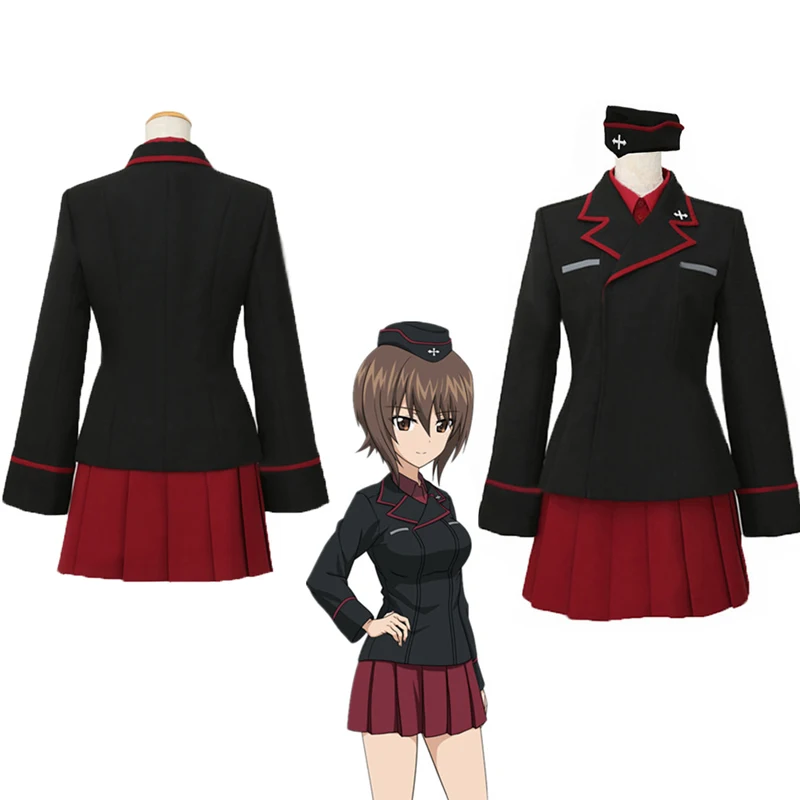 Косплей Костюм Nishizumi из аниме Girls Und Panzer Maho с шапкой униформы костюмы на Хэллоуин
