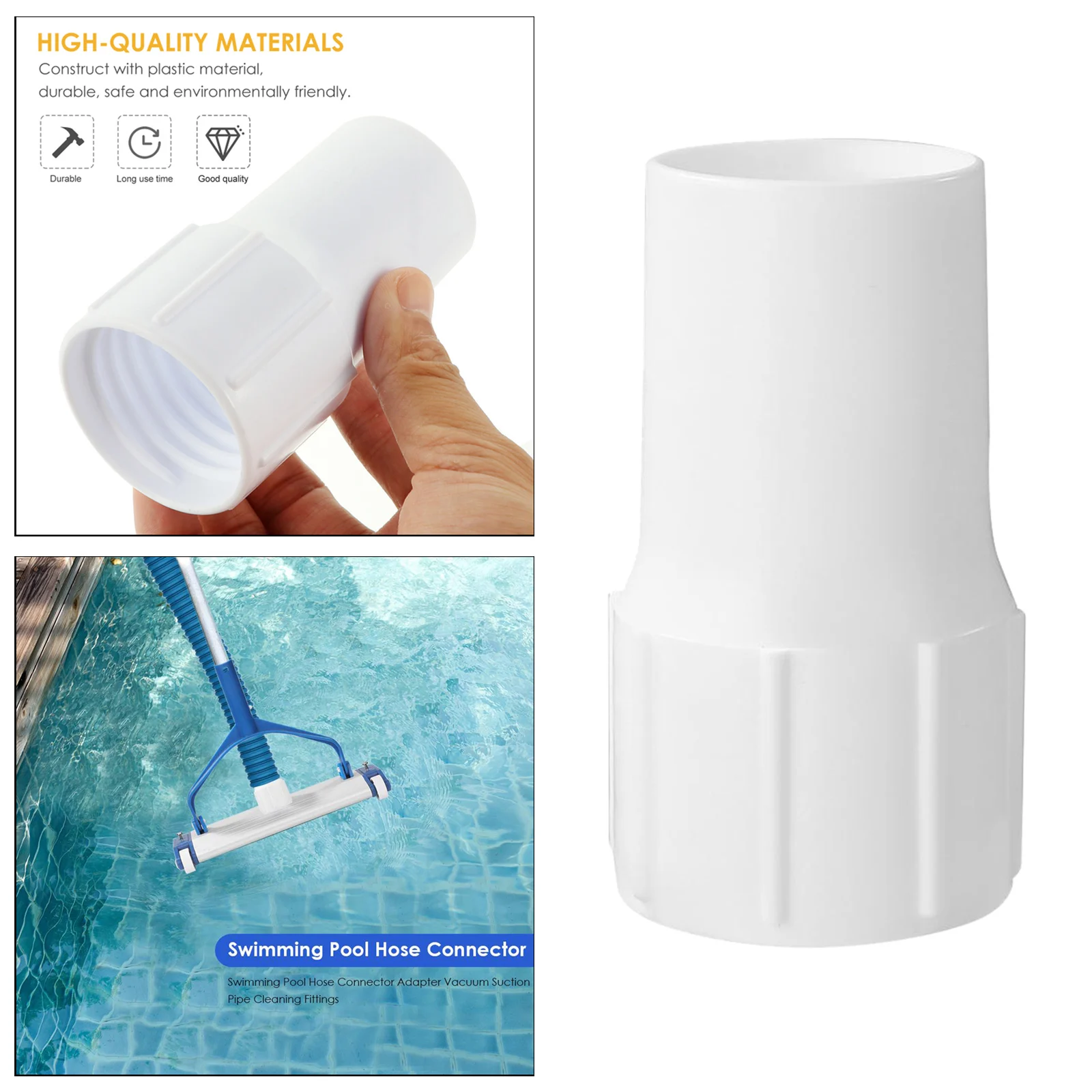 

Swimming Pool ABS Plastic Vacuum Hose Cuff End Threaded Replacement