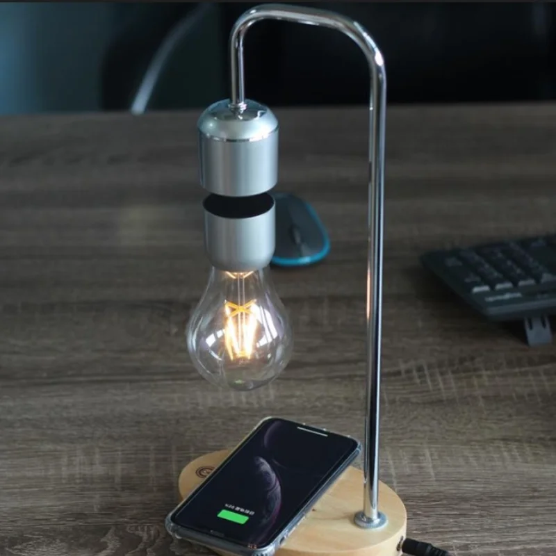 Night Light LED Magnetic Levitation Floating Lamp Table Light Bulb With Wireless Charging Lamp Balance Lamp Decoration Lighting