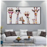 art pictures for childrens room nordic home decor wall art decor canvas painting cute cartoon giraffes poster print canvas
