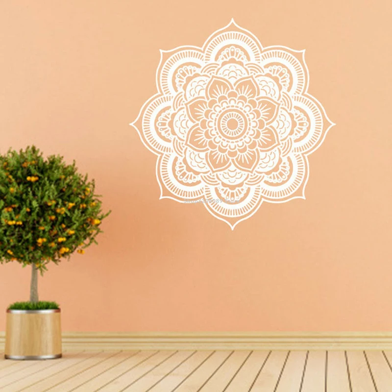 Фото В богемном стиле цветочный узор в виде мандалы стены Стикеры Йога лотоса Ганеша