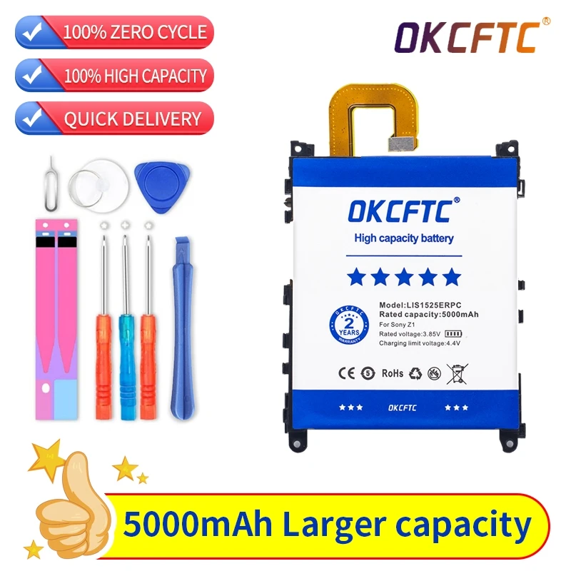 

Оригинальный запасной аккумулятор для SONY Xperia Z1 Z1Mini Honami SO-01F C6902 D5503 LIS1525ERPC LIS1529ERPC, аккумулятор для телефона 5000 мАч