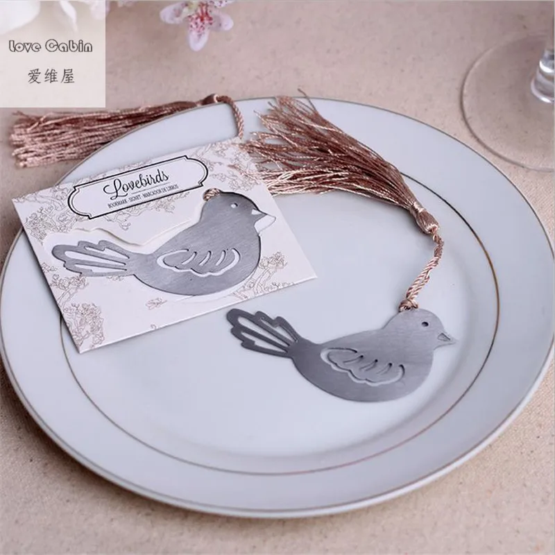 Lovebirds монолитная металлическая Закладка с кисточкой для школьников изысканные