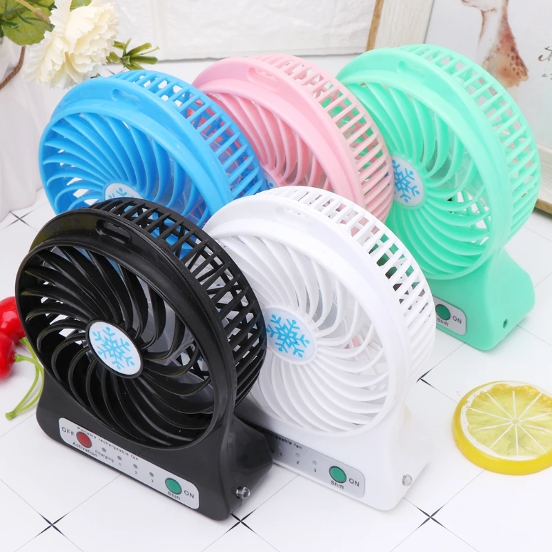 

Portable Outdoor LED Light Fan Air Cooler Mini Desk USB Fan With 18650 Battery