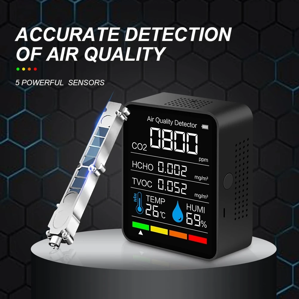 Wi-Fi детектор CO2 многофункциональный Термогигрометр домашний Интеллектуальный
