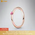 Оригинальные женские серебряные кольца Volayer, оригинальные кольца в виде Солита розового цвета 925, женские кольца, подарок для изготовления ювелирных изделий