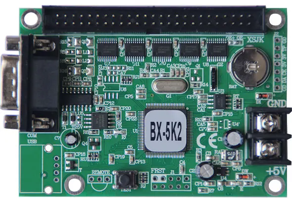 

BX-5K2 RS232 multi-area font library mode led Controller support RS232 short-range wireless for single double colors led display