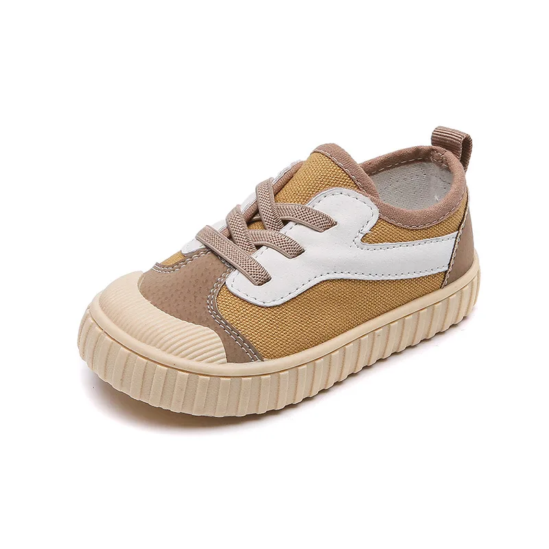 

2021 new Children Shoes Kids Color Matching Canvas Shoes Baby Shoes Fashion Student Shoes Toes Capped Anti-kick Flats Cute Hot
