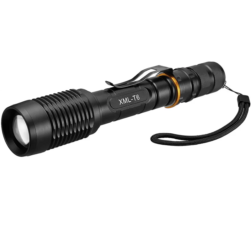 

LED Zoomable Flashlight Lumen 18650 Battery Charger Outdoor Electric Torch High/Middle/Low/Strobe/SOS 5 Modes Hunting Lantern
