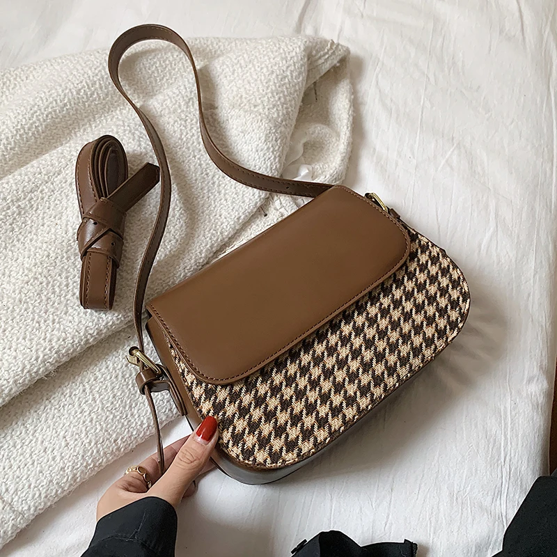 

Winter Designer Small PU Leather Saddle Crossbody Bags for Women 2021 Lady Luxury Fashion Shoulder Purses and Handbags