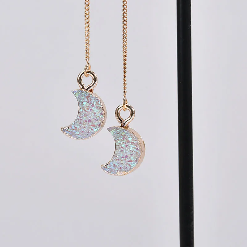 Новая Корейская версия простой иллюзии цвет Луна двойной кулон аксессуары DIY