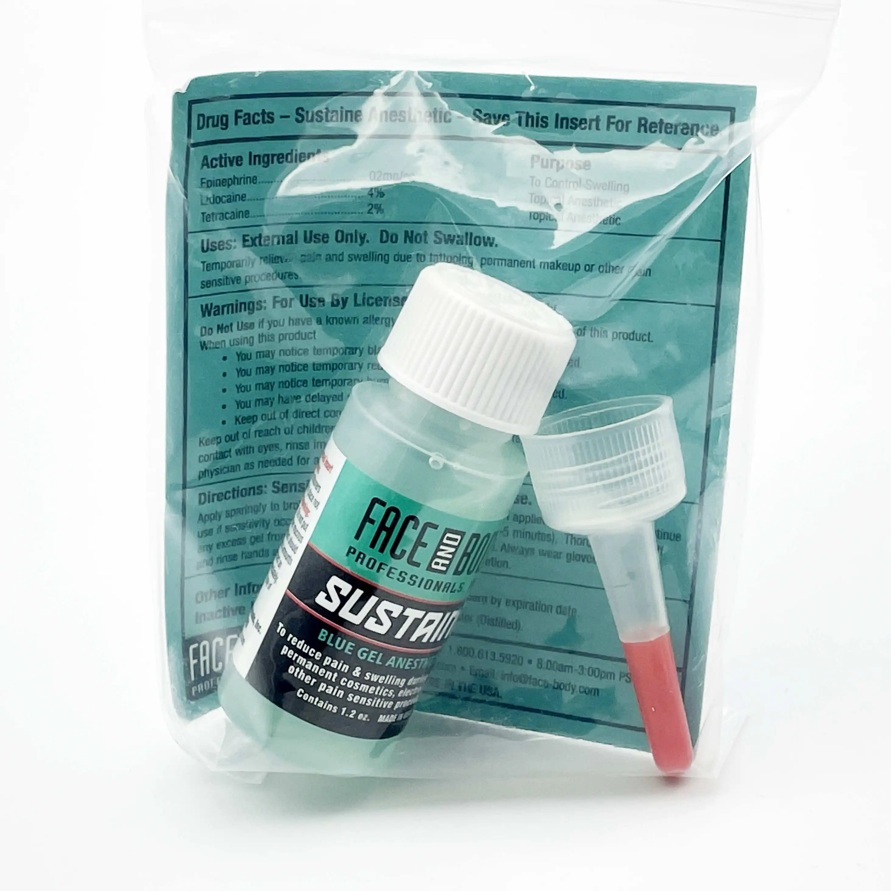 Профессиональный голубой гель Sustaine для перманентного макияжа лица и тела крем