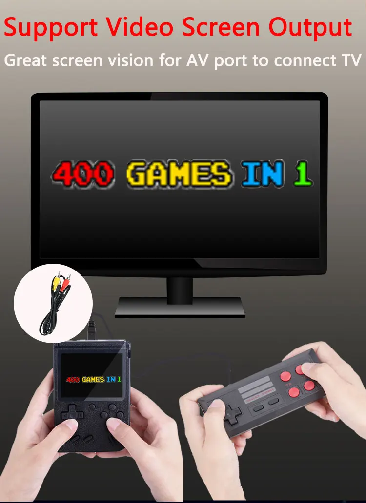 Rovtop портативные игровые игроков чехол для телефона в виде ретро-игровой консоли Портативный мини малыш игровой плеер встроенный 400 игр Поддержка 2 плеер 8 бит 3,0 дюймов
