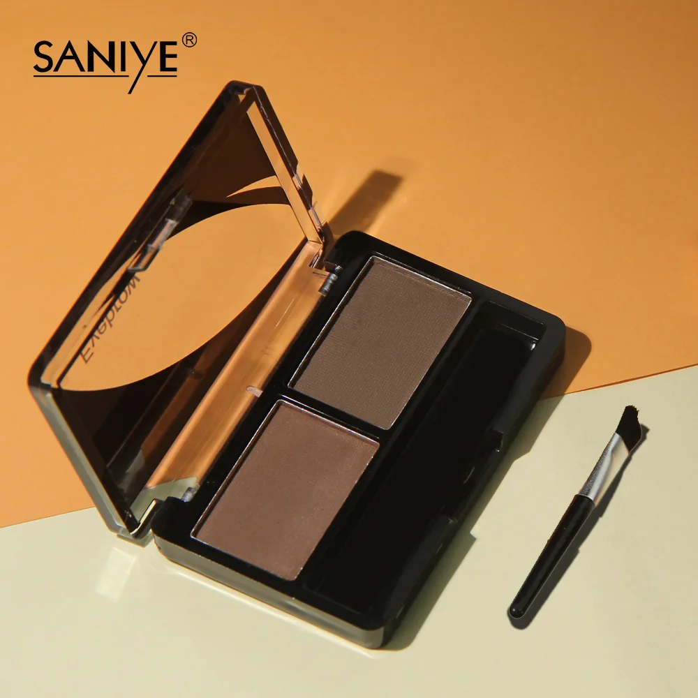 SANIYE 2 Colors Eyebrow Powder Palette Eye Brow Enhancer Professional Waterproof Makeup Eye Shadow With Brush E0220