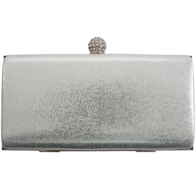 Новинка серебряная вечерняя сумочка с бриллиантами и кристаллами клатч для