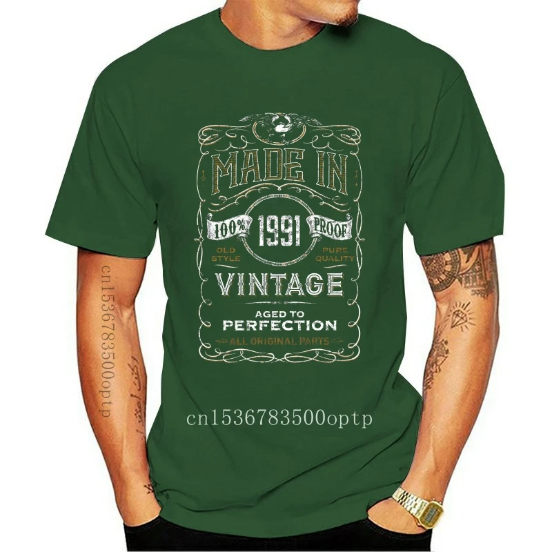

New Made in 1991 T-Shirt Born 27th Year Birthday Age Present Vintage Funny Mens Gift Cool Casual pride tshirt men Unisex 2021 Fa