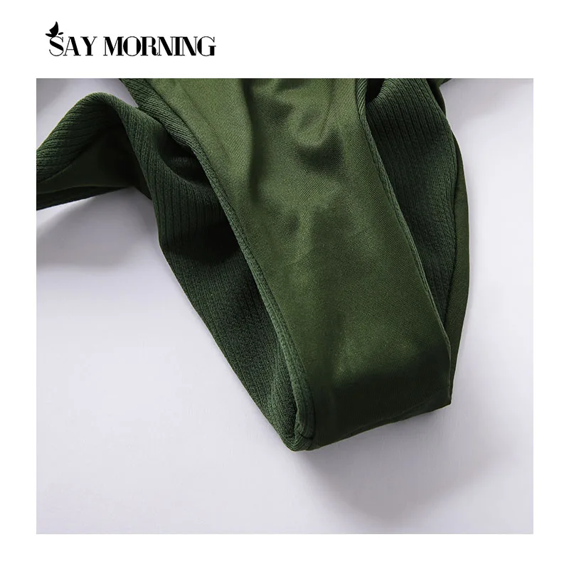 Женский однотонный купальник-бикини SAY MORNING пуш-ап на пуговицах | Женская одежда