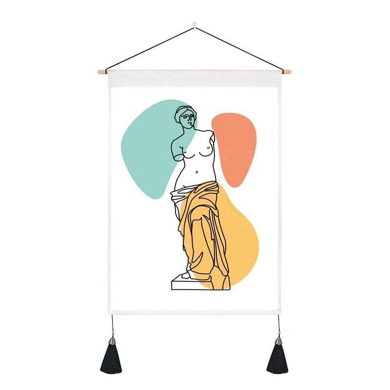 Classical Renaissance abstract art style of David and others hanging cloth wall background living room decoration be | Дом и сад