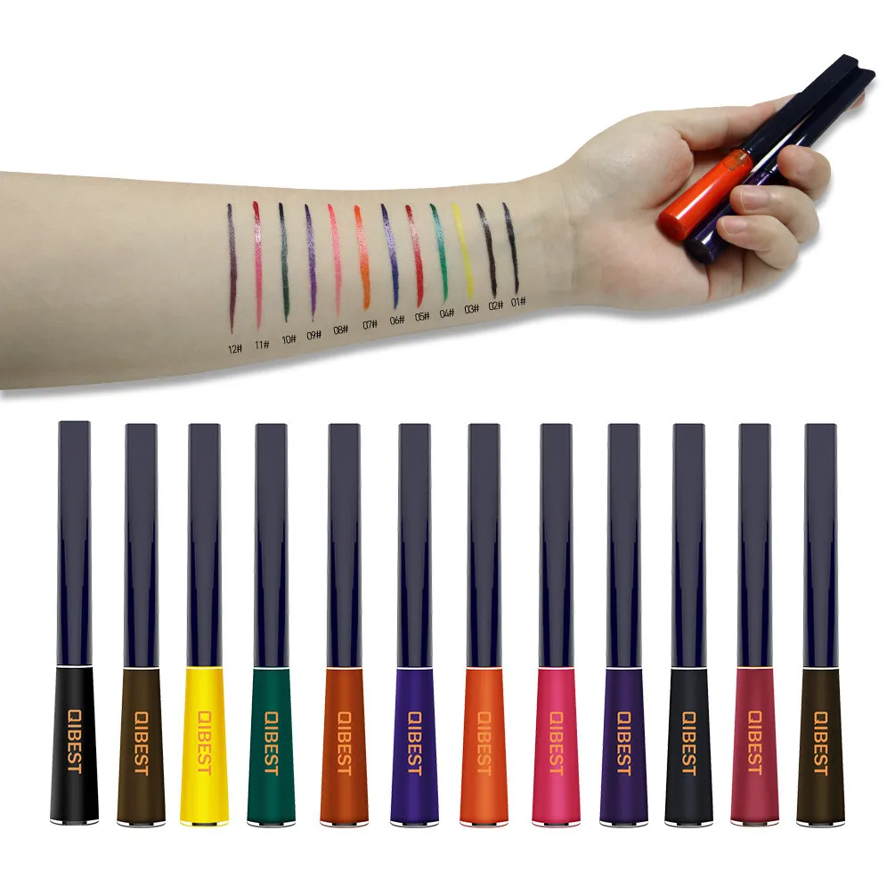 12 цветов Матовая жидкая подводка для глаз водостойкая стойкая легкая в нанесении