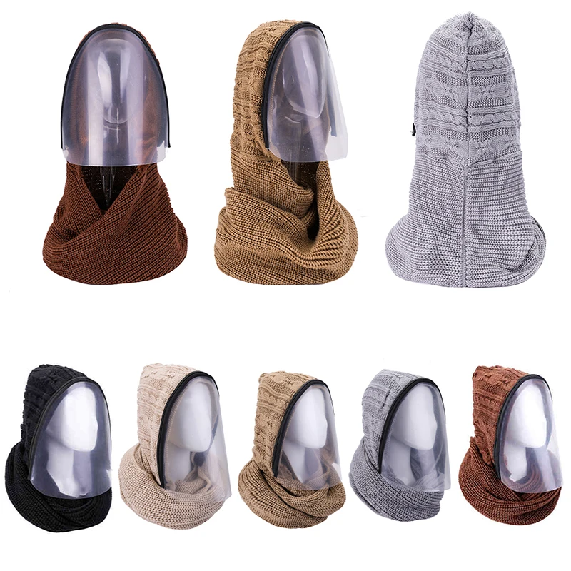 

Full Face Mask Outdoor Sports Headwear Scarves Transparent Hooded Sdult Hat Winter Scarf Warm Full Face Scarf Cycling Scarves