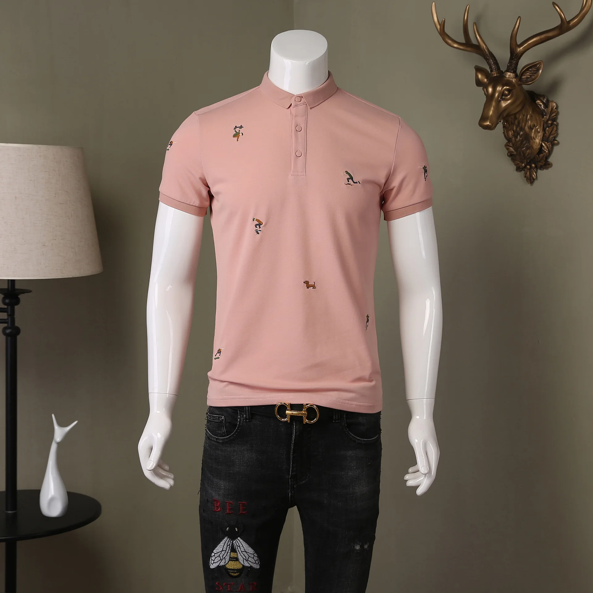 

2021 Summer New Men's Short-sleeved Polo Shirt Men's Youth Casual Embroidery Polo Shirt T-shirt