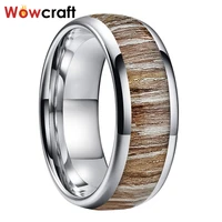 3 colors mens tungsten wood ring 8mm wedding band engagement rings with real wood inlay comfort fit sizes 5 to 15