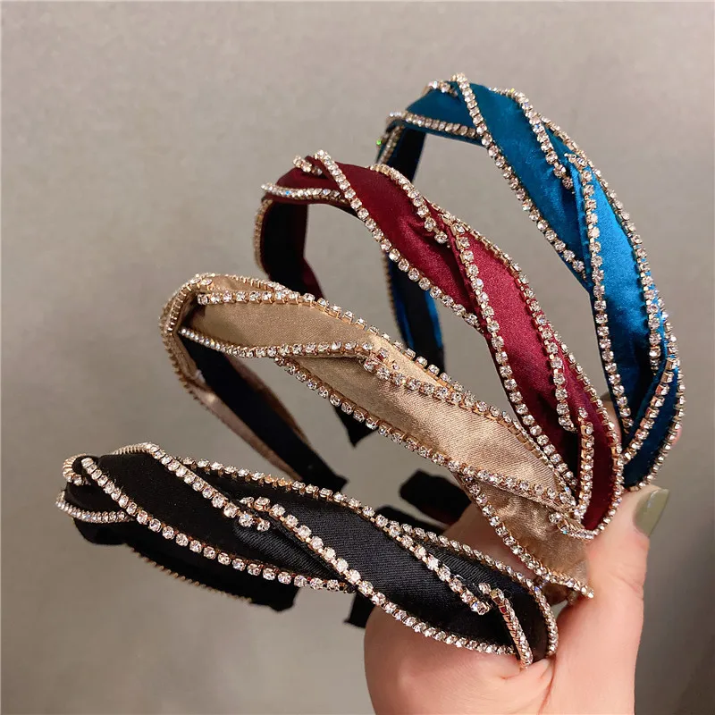 

Korean Style New Shiny Rhinestone Headband Winding and Twisting Sweet and Simple Headdress for Women Fashion Hair Accessories