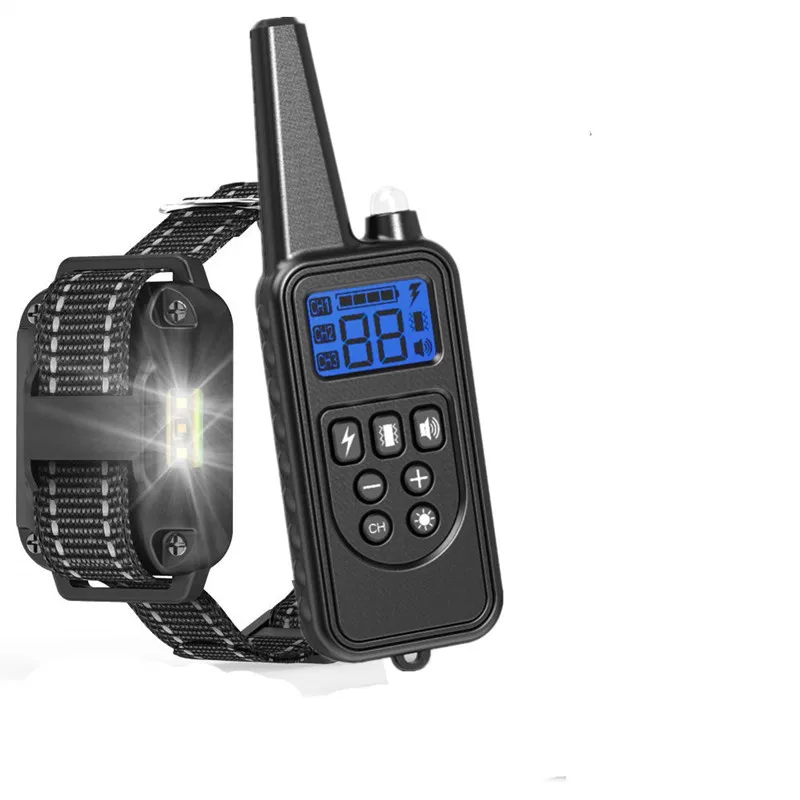 

800m Electric Dog Training Collar with LCD Display Pet Remote Control Waterproof Rechargeable Collars for Shock Vibration Sound