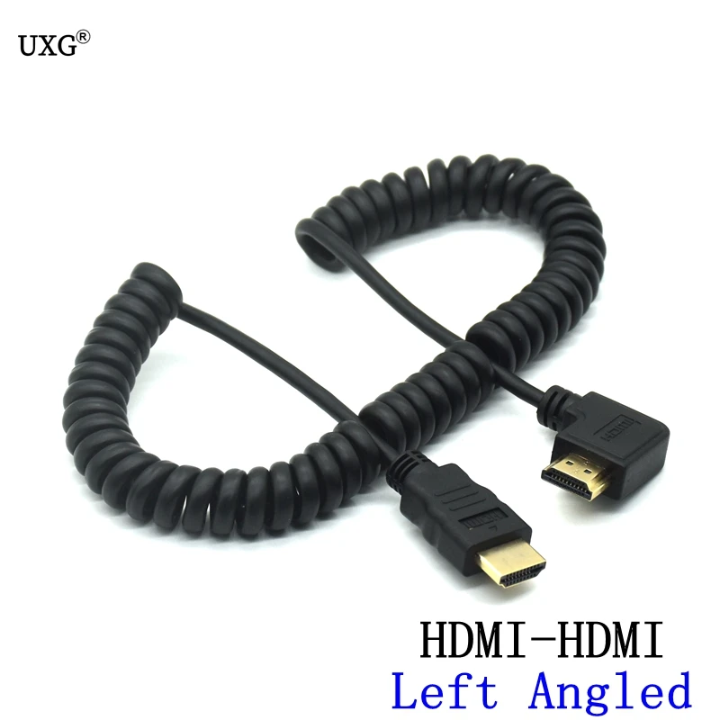 usb c power adapter HD-to Right Left Up Down Angle Mini HD Micro HDTV-compatible Male To Male Stretch Spring Curl Flexible Cable V1.4 DSLR 0.5M/1.8M mini hdmi