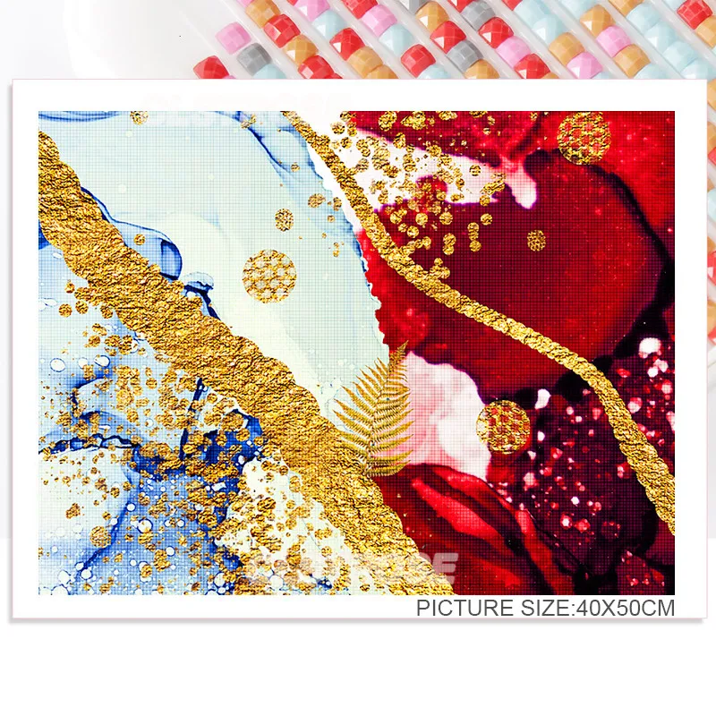 

Diamond Painting Abstract Art Oil Painting Diy Can Be Customized Blue Gold Line Inside Home Wall Decoration for Bedroom Living