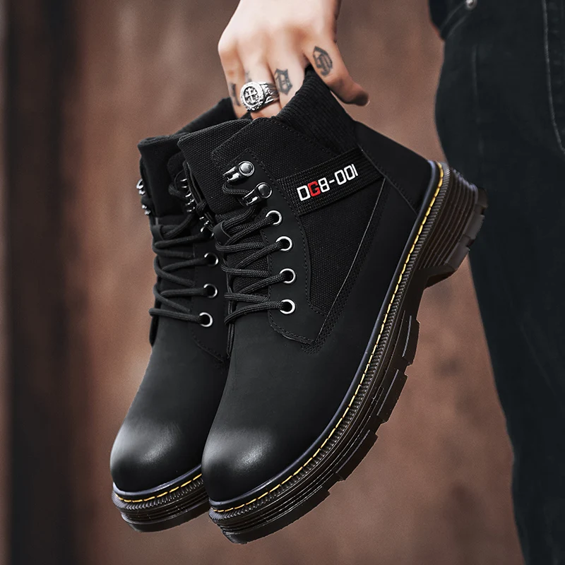 

CYYTL Man Shoes Ankle Boots Keep Warm Leather Casual Shoes High Student Fashion Autumn Winter Comfortable Round Toe Botas