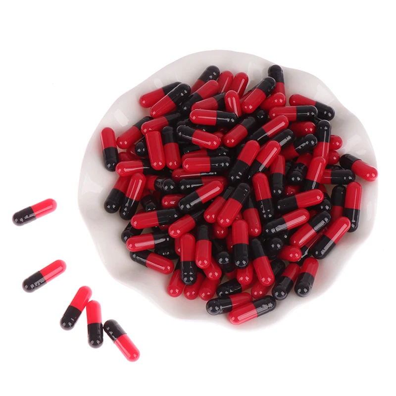 

Red Black Gelatin Empty Capsules Hollow Gelatin Capsules Empty Pill Capsule