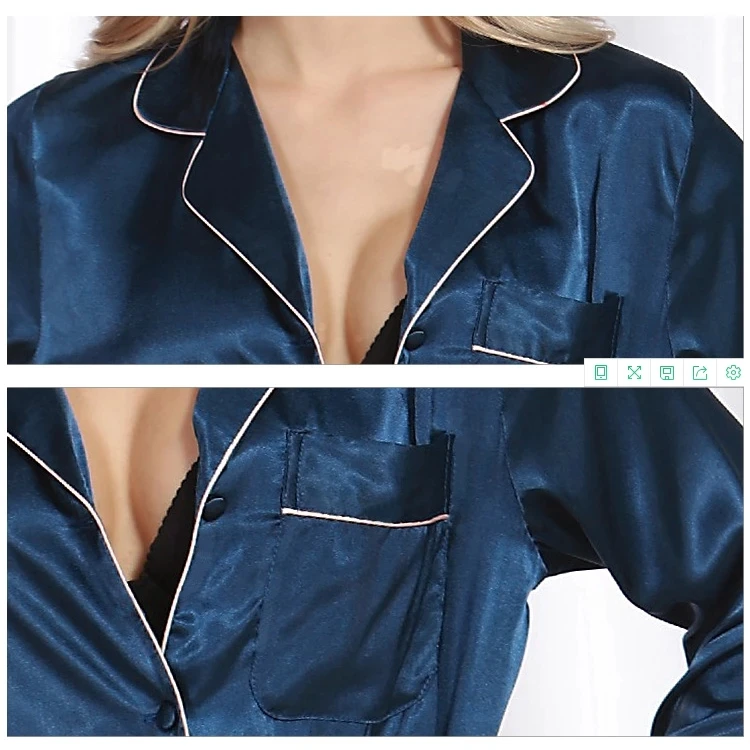 

Single Breasted Mini Night Dress Women Thin Sumemr Turn Down Collar Ladies Faux Slik Homewear Long Sleeve Spring Sleepwear 2021