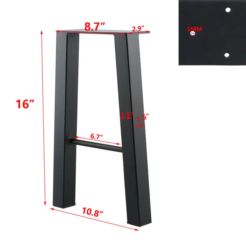 Black 16'' Industry Table Leg Metal Steel Chair Bench Legs DIY furniture | Мебель