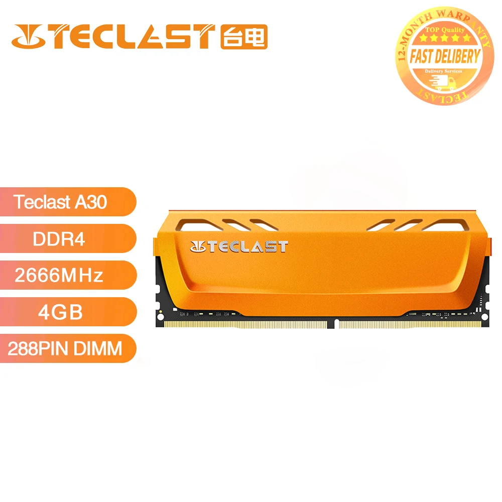 

Teclast RAM A30 DDR4 8GB 2666MHz Aurora series module high performance armor memory 288PIN DIMM 1.2V work for desktop RAM memory