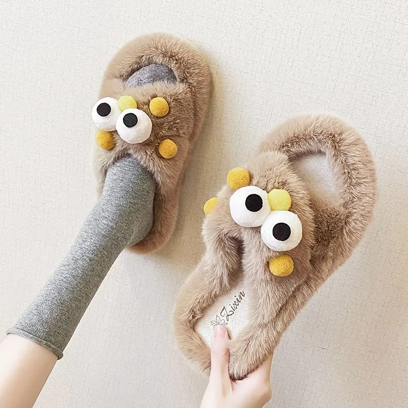

Women Cotton Slippers Winter Keep warm Cold protection Lady Slippers Hard-Wearing Non-slip Outdoor Fashion Light Woman Slippers