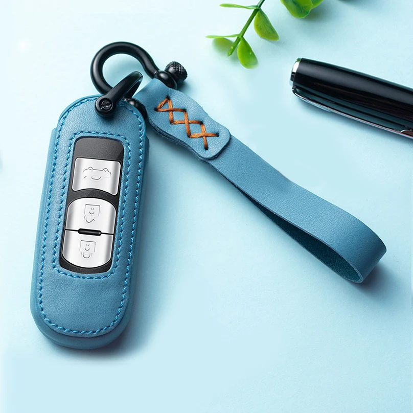 Кожа пульт дистанционного управления Чехол для автомобильного смарт ключа Mazda 2 3