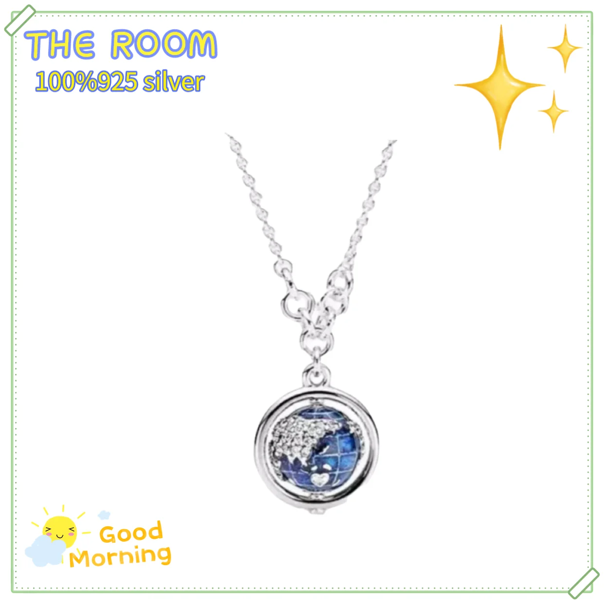 

925 pure silver original Pandora earth Pendant Fashion Necklace for women's luxury jewelry DIY Christmas gift free delivery