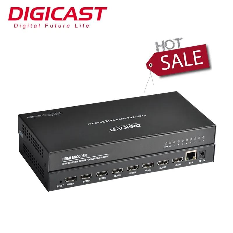 

IPTV трансляция H265 видео сервер кодер 1080p Full HD 8 каналов кодировщик для RTMP прямой трансляции в Wowza Youtube Facebook