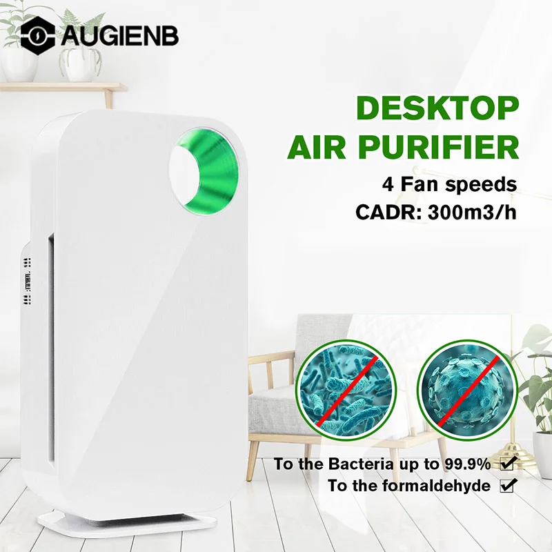 AUGIENB Air Purifier with HEPA Filter Allergies Eliminator Negative ion Air Cleaner For PM2.5 Dust Pollen Smoke Pet Dander