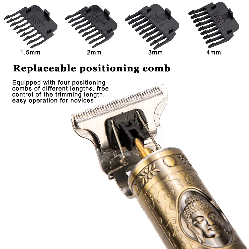 T9 Vintage Hair Lighter Clipper For Men Barber Hairdresser Cutting Machine 0mm Cordless Rechargeable Beard Shaver Trimmer | Бытовая