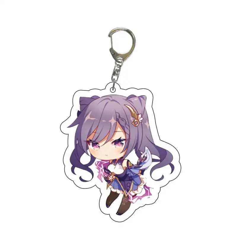 

Hot Game Genshin Impact Anime Keychain Cosplay Hutao Xiao Ganyu Albedo Zhongli Cute Cartoon Character Fans Collection Pendant