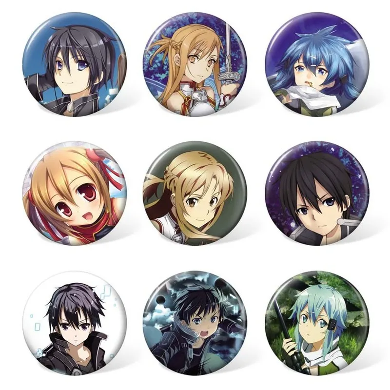 9 шт./лот аниме меч искусство онлайн значок игрушки Kirito Kirigaya Kazuto Asuna Yui Модель Кукла