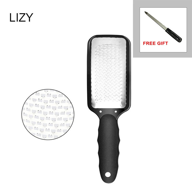 

LIZY Foot File Foot Rasp Stainless Steel Foot Grinding Tools Callus Remover Grinder Metal Pedicure Tools Dead Skin Removal Tool
