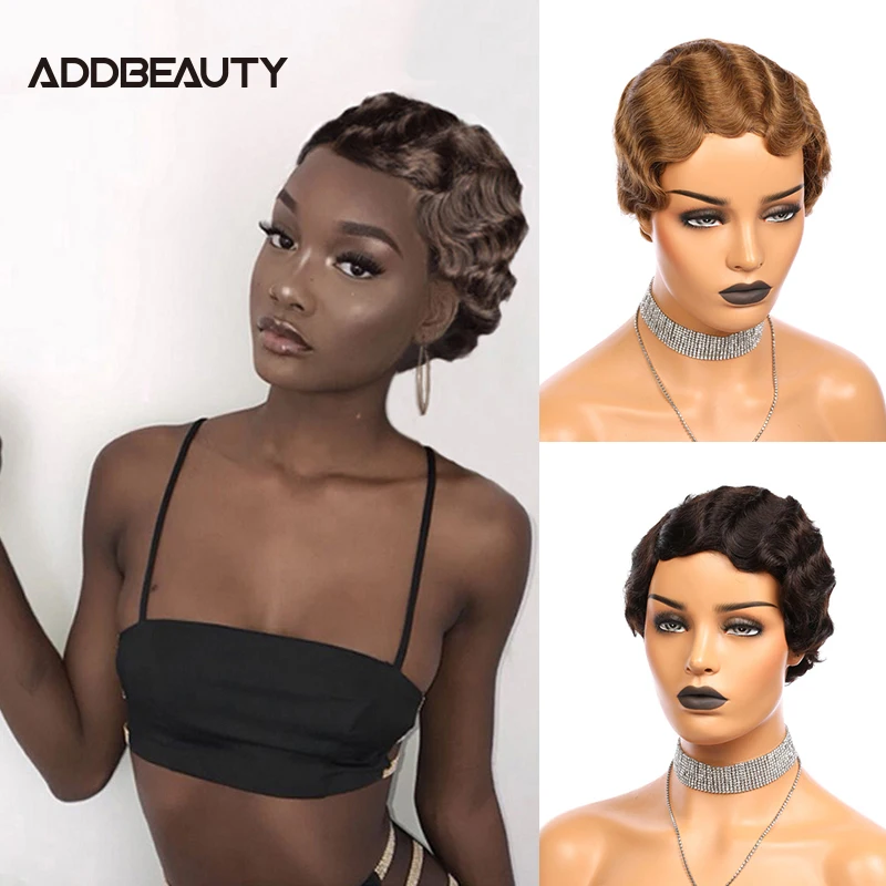 

Парик из человеческих волос с коротким Бобом, парик Addbeauty, парик для свободных волн, женские парики, бразильские волосы без повреждений, пари...