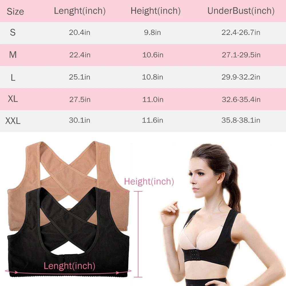 

Aptoco Women Back Chest Support Posture Corrector Belt Shaper Corset Orthopedic Spine Shoulder Brace S-2XL Posture Correction