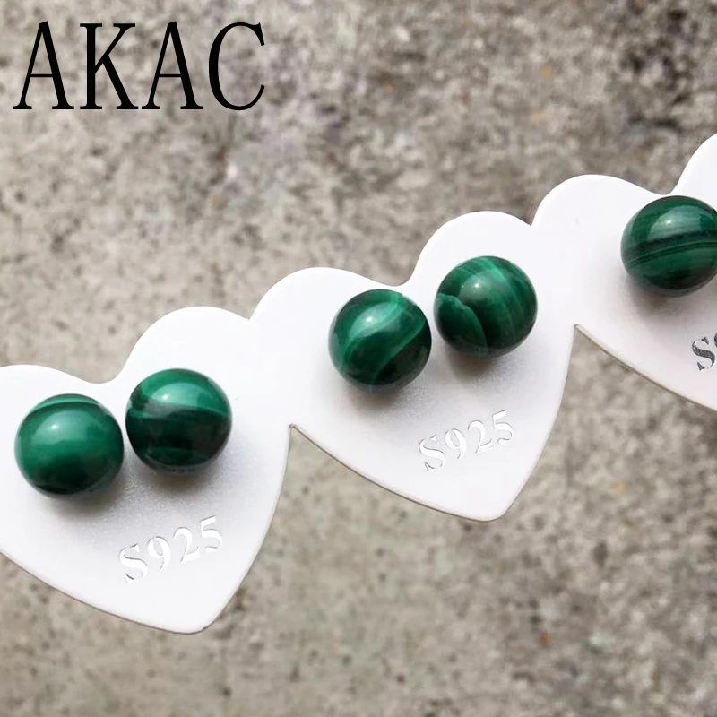 2 пар/компл. Approx7 8mm натуральный зеленый краситель Малахитовый серьги гвоздики ASOS для женщин серьги|Бусины| |