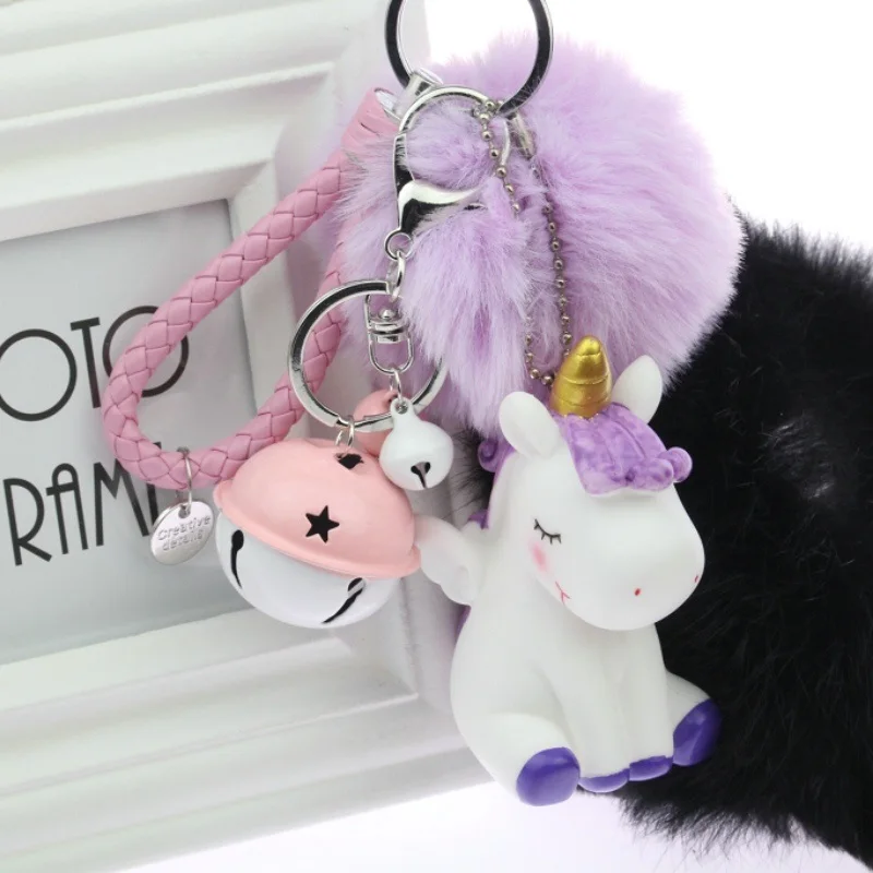 2019 Радужный ПВХ животное Единорог мех брелок для мужчин женская сумка Orna Мужская