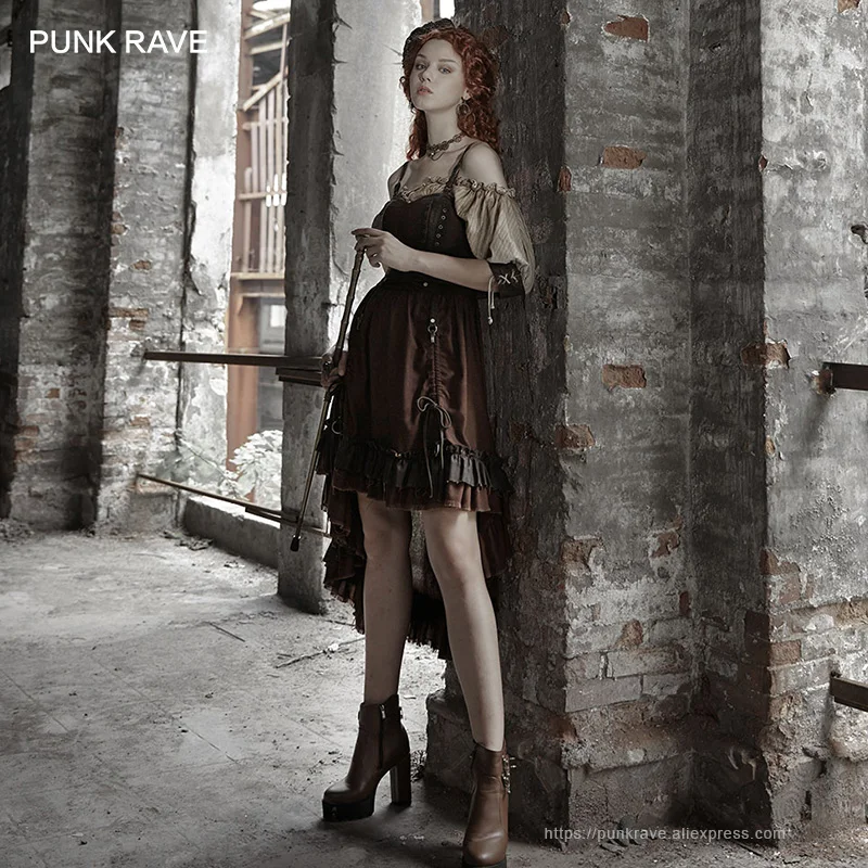 Фото Женское плиссированное платье без рукавов в стиле панк с - купить