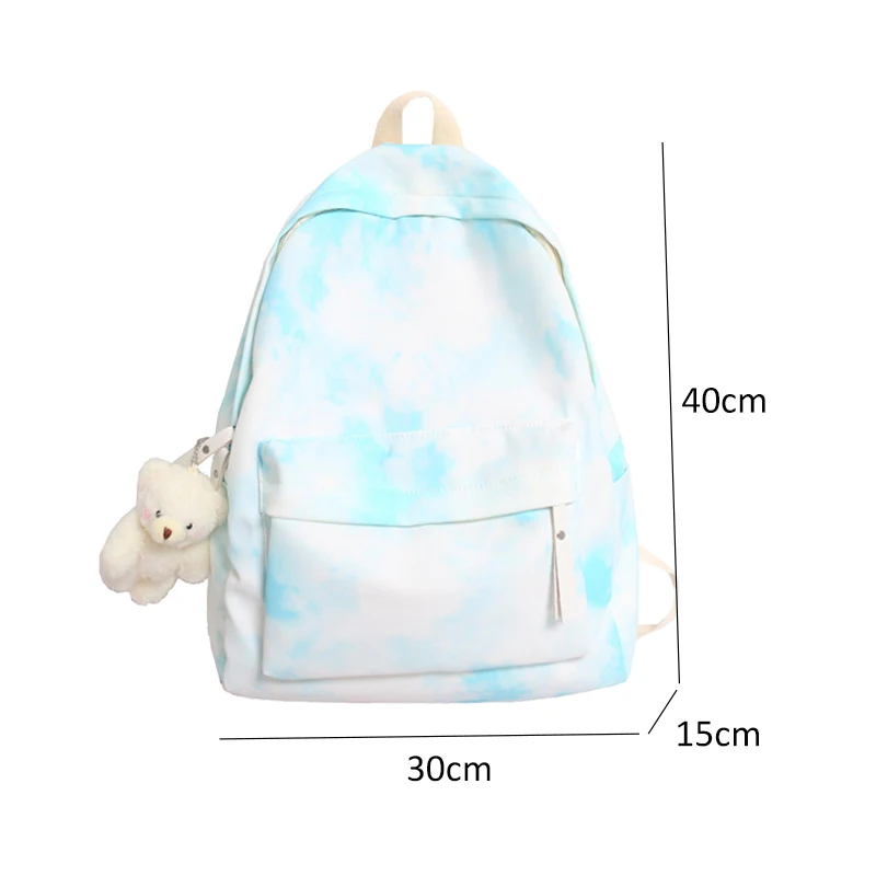 2021 New Tie Dyed Backpack Student Schoolbag for Girls Laptop Backpack High School